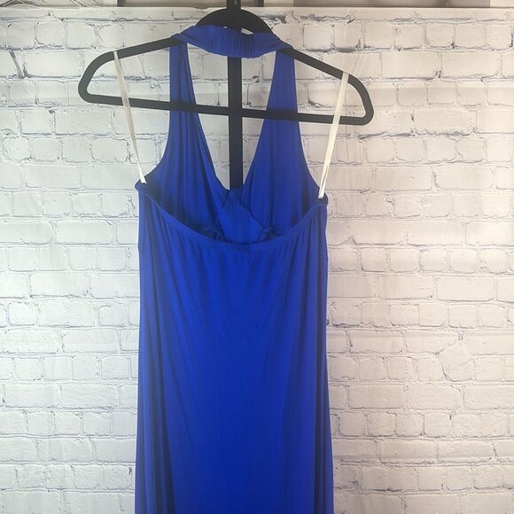 💙 Boston Proper Royal Blue Halter Maxi Dress Size Small - Picture 3 of 5